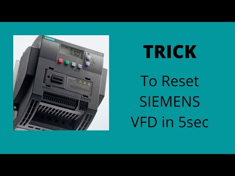 How to Reset Siemens V20 VFD | Automation Industry 1.0