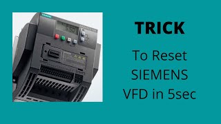 How To Reset Siemens V20 Vfd Automation Industry 1.0