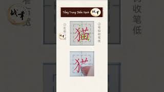Cách viết chữ 猫【māo】 ( MIÊU: mèo, con mèo) - How to write Chinese 猫