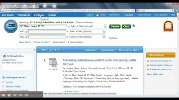 Using Scripture Search in ATLA Religion Database