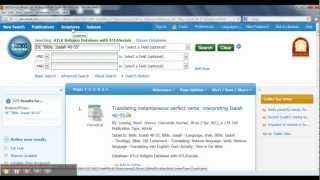 Using Scripture Search in ATLA Religion Database