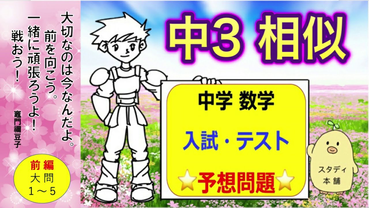 テストで勝てます 相似の利用と証明 有料 今だけ無料公開 １００点満点のテスト予想問題付き 中３ 数学 相似 前編 大問１ ５ 入試 北辰テスト 中間テスト 期末テスト 対策と予想問題 Youtube