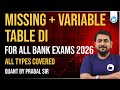 Bank Exams Table DI 2026 | Missing &amp; Variable Questions | All Types Covered | Quant Preparation