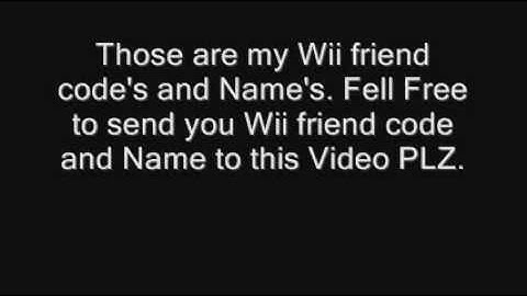 Wii friend code