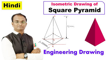 How to Draw Isometric View of Square Pyramid/ Isometric Drawing/ Engineering Drawing/ HINDI/ OMG
