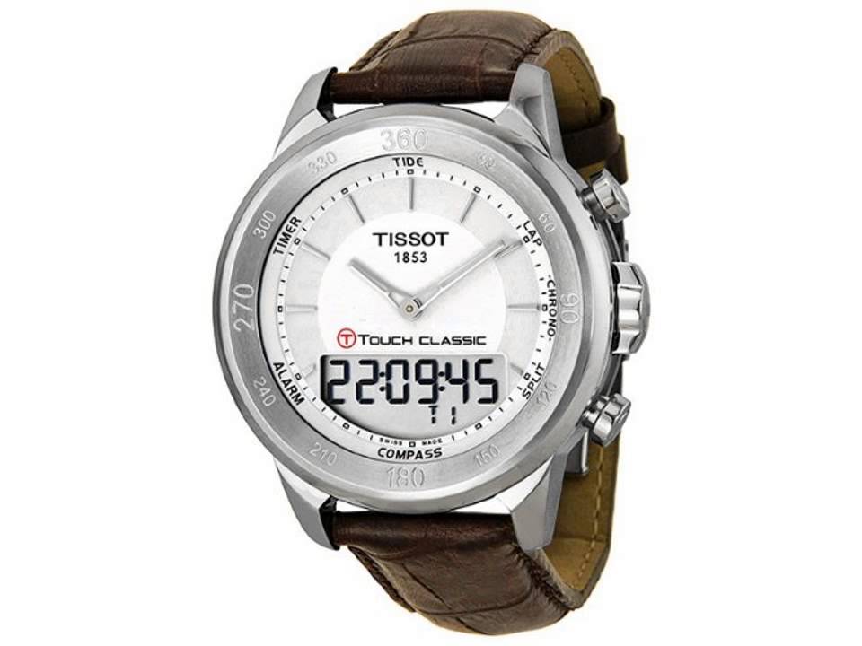Tissot T Touch Classic Touch Silver Dial Black Leather Mens watch - YouTube