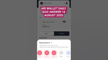 ARI WALLET DAILY QUIZ ANSWER 16 AUGUST 2025 #shorts