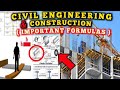 MGA IMPORTANTENG FORMULA SA CIVIL ENGINEERING AT CONSTRUCTION PAANO MALAMAN.CONSTRUCTION FORMULAS.