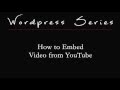 Embed youtube into Wordpress