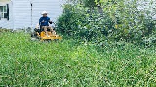 LADY get Emotional After I Mowed HER Super Overgrown Lawn For FREE