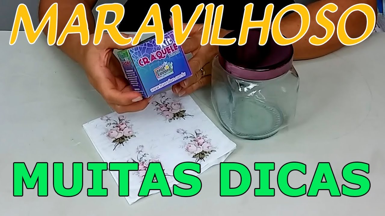 Craquelê no vidro mais decoupage com guardanapo