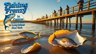 🔥Fishing Frenzy at Captree State Park 🎣🌊 | Long Island's Ultimate Fishing Spot! 🚤🐟
