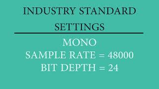Industry Standard Settings for every project