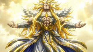 Goku receives the power of Zalama and Akumo and becomes the celestial god