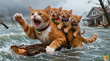 Mèo Mẹ Cõng Các Mèo Con Thoát Khỏi Nước Lũ 🌊🐱| Câu Chuyện Nhẹ Nhàng Cảm Động