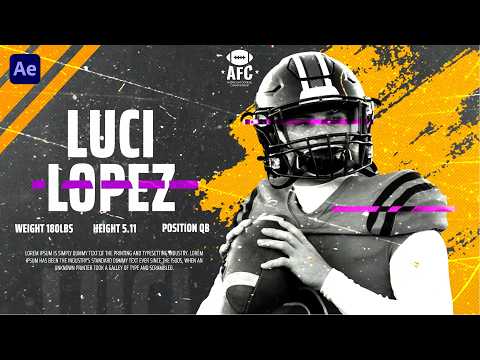 Grunge Sport Player Intro In After Effects | After Effects Tutorial | Effect For You thumbnail