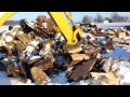 Splitting firewood made easy with Custom Backhoe Splitter