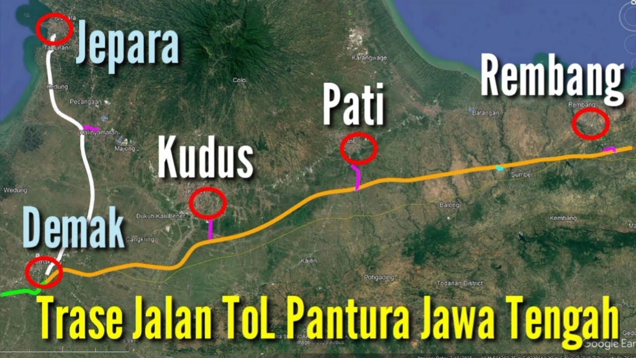 Trase Jalan ToL Demak - Kudus - Pati - Rembang Dan Demak - Jepara