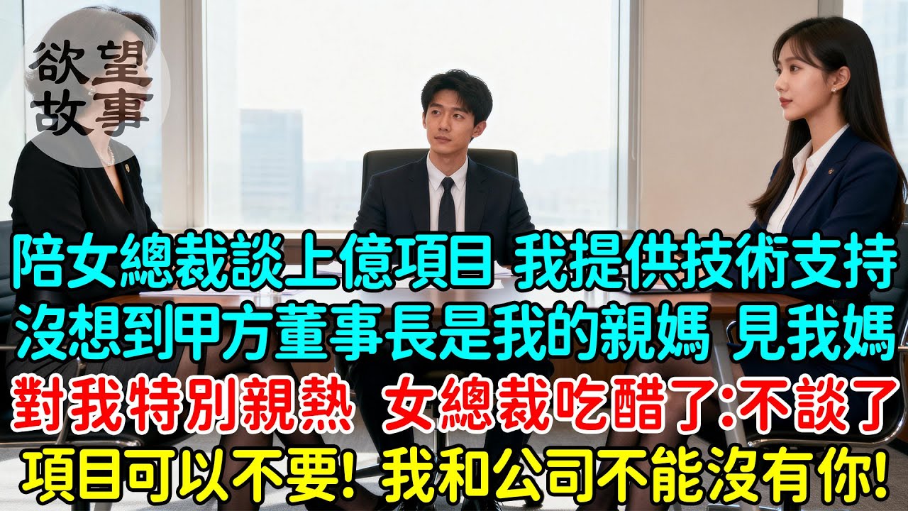 陪冷艷女總裁去談上億項目，我提供技術支持，沒想到甲方董事長是我的親媽，看著我媽對我特別親熱！女總裁吃醋了：不談了，項目可以不要！我和公司不能沒有你！