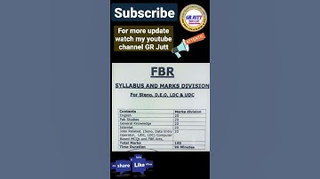 FBR Candidates written test 2021/LDC UDC written test/syllabus of FBR written test/GR Jutt