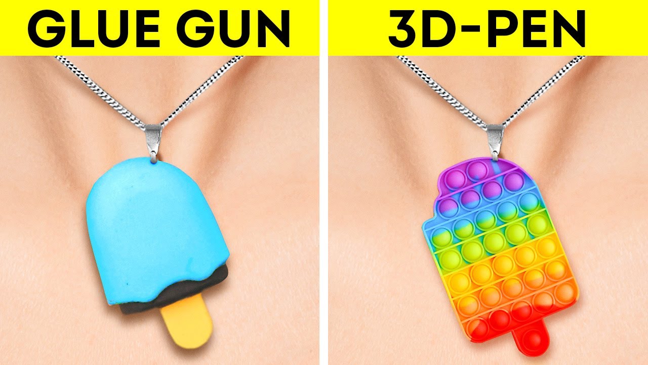 3D-PEN VS. GLUE GUN || Colorful DIY Jewelry Ideas, Mini Crafts And Cheap Repair Tricks