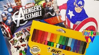 Avengers Assemble Captain America Coloring Color Book Activity Pack Opening Colour