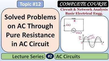 Solved Problems on AC Through Pure Resistance in AC Circuit - AC Circuits - Basic Electrical Engg.