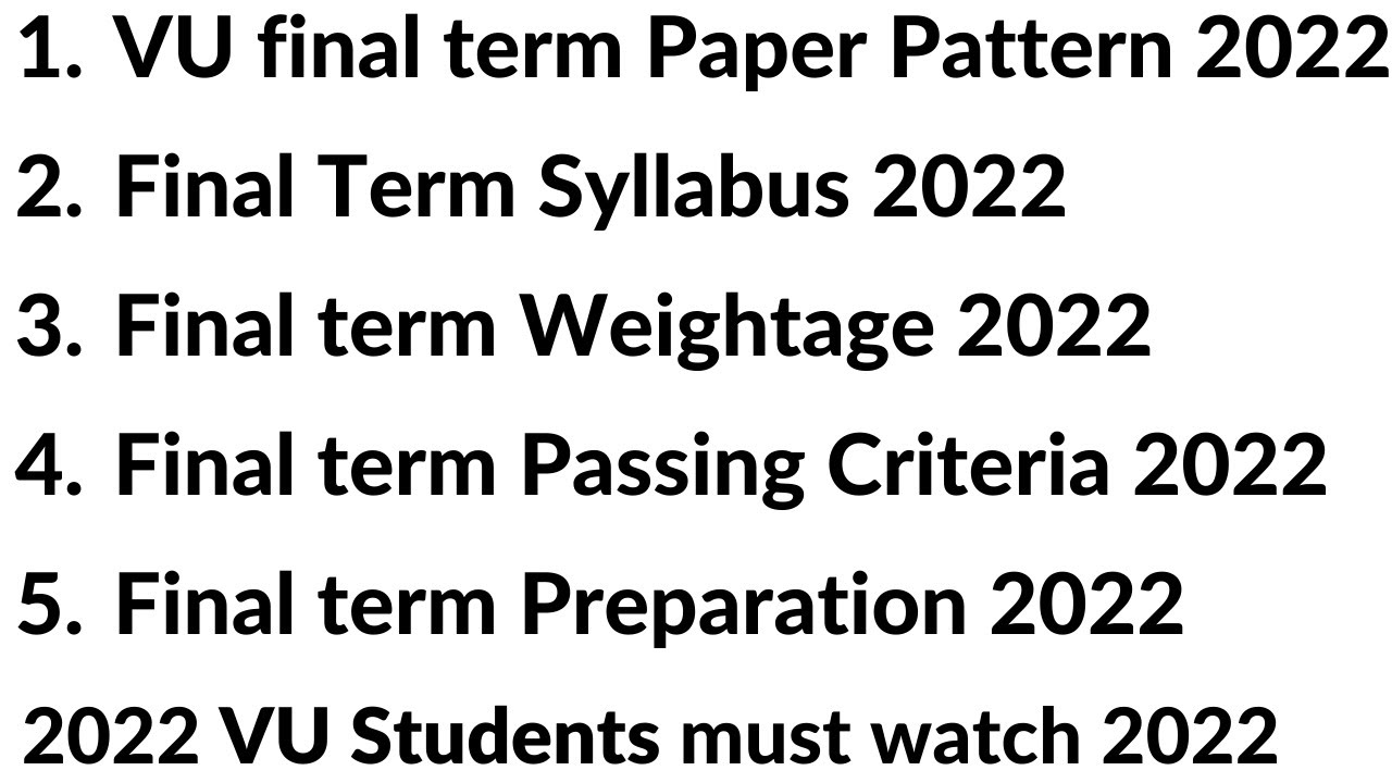 vu final term paper pattern 2022