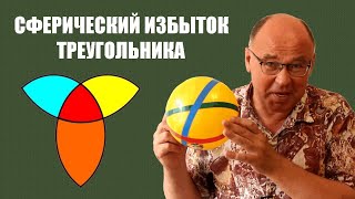 картинка: Сферический избыток треугольника