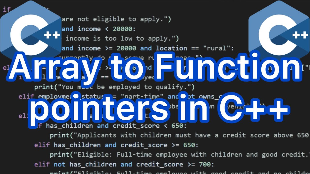 How to work with array to function pointers in C++? - YouTube