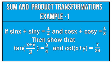 Sum And Product Transformations Example - 1 / Maths Trigonometry