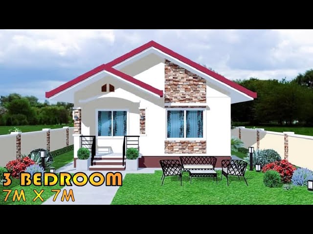 3 BEDROOM | 49 SQM | SIMPLE HOUSE DESIGN IDEA | 7X7 METERS class=