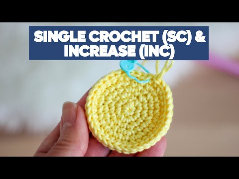 How to SINGLE CROCHET and INCREASE for beginners | step by step slowly tutorial