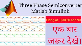 Simulation of Three Phase Semi Converter/ Three Phase Semi Converter With R Load Simulation