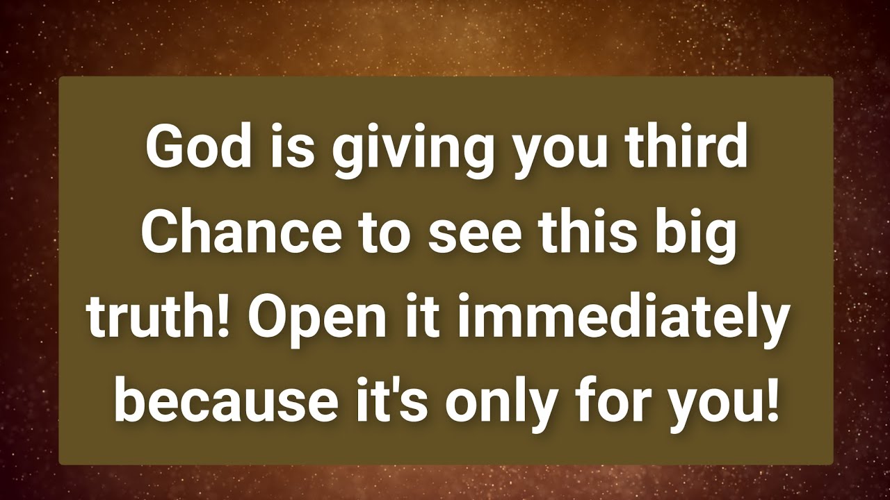 Бог даёт вам третий шанс увидеть эту великую истину || Божье послание для вас (SI)