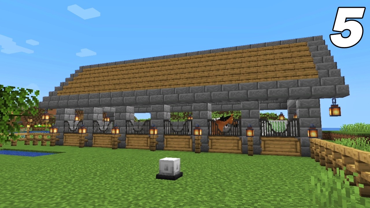 Je construis l'écurie des chevaux ! Ranch Simulator Minecraft 5