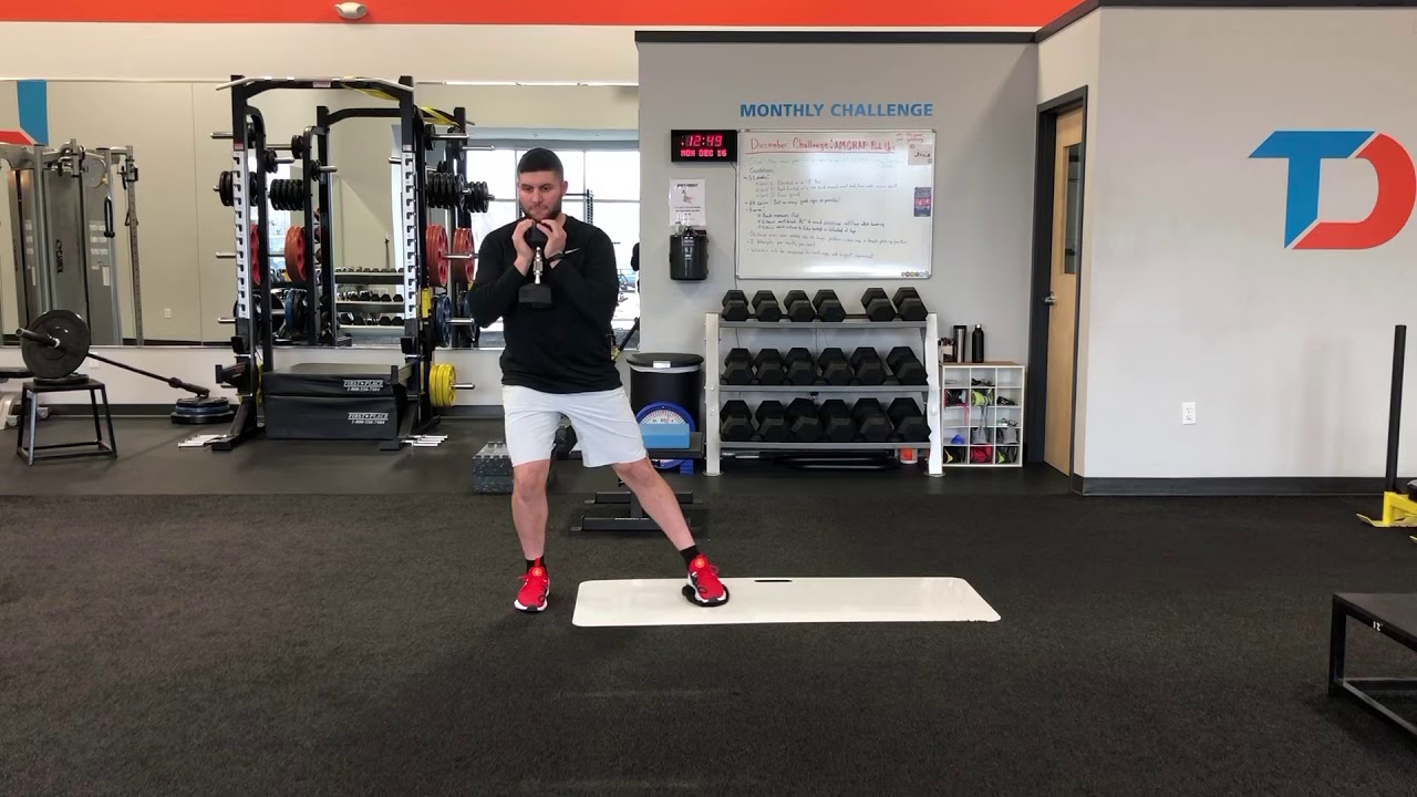 Matthew Ibrahim | DB Goblet Slideboard Lateral Lunge w/ 3s Ecc - YouTube