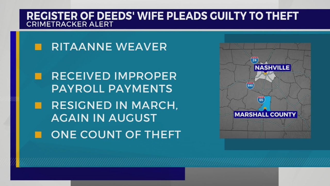 Marshall County TN official’s spouse pleads guilty to theft YouTube