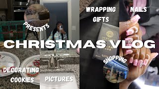CHRISTMAS VLOG & GRWM(decorating cookies, wrapping gifts, shopping, nail appt,+more)||Destiny Ja’Nay