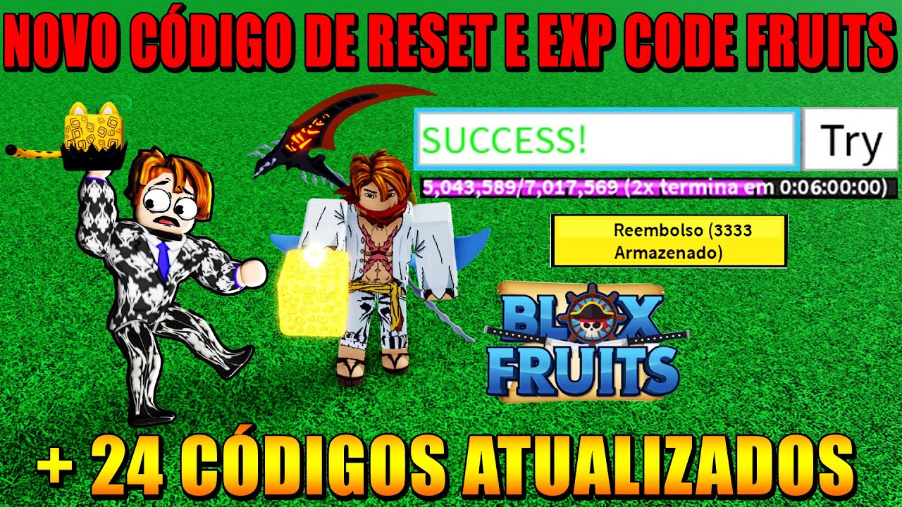 NOVOS CÓDIGOS + 30 CÓDIGOS DE EXP BELI E RESET DO BLOX FRUITS - blox fruit  codes (roblox) 