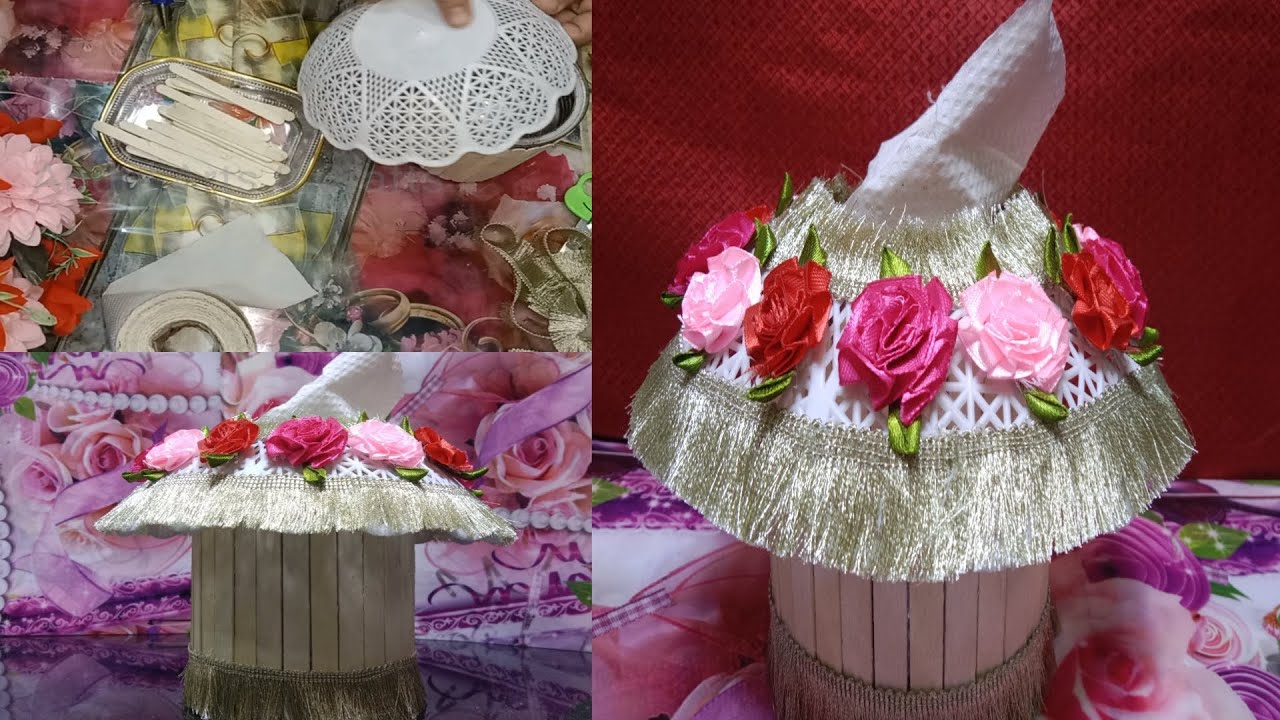 Tissue Roll Holder | Diy Tissue Box Cover | Tissue Paper Box Design | Tissue Roll Stand Craft