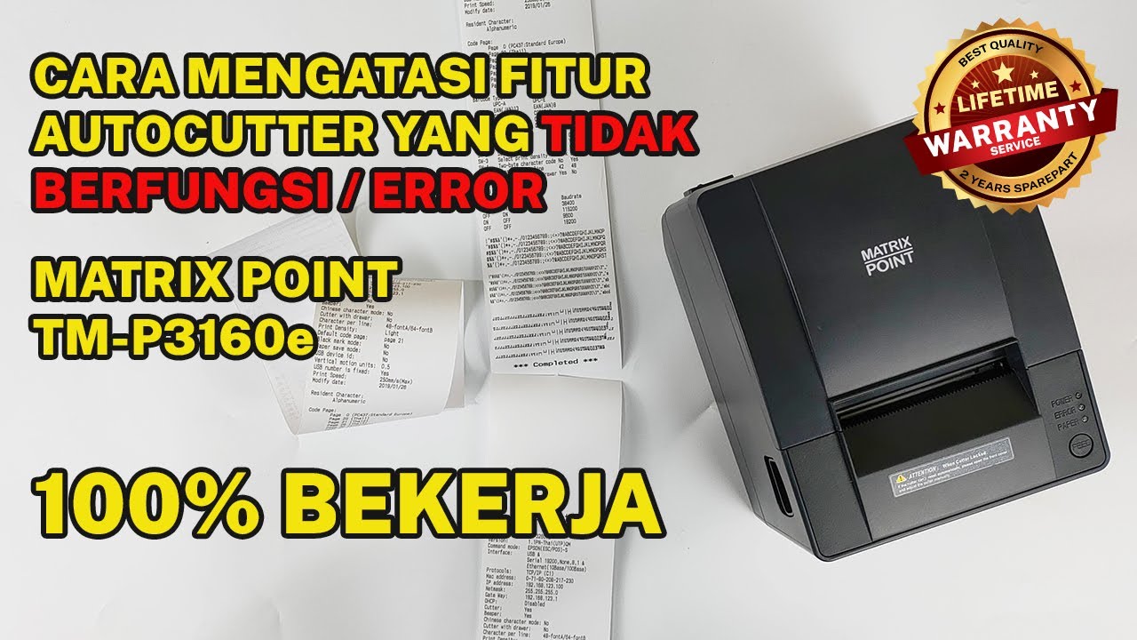 Matrix Point TM-P3160e - Cara Mengatasi Fitur Autocutter Yang Tidak Berfungsi - 100% Berhasil!!