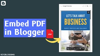How To Embed A PDF File In A Blogger Post | Upload PDF file in Blogger