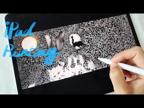 A starry sky landscape, a simple drawing tutorial for children - YouTube