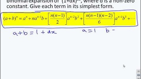 Revision of A level binomial expansions - questions and answers 4