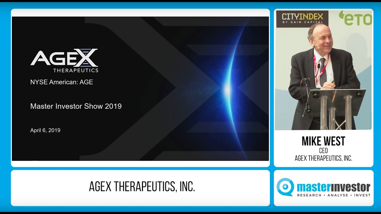 AgeX Therapeutics, Inc. | Rising Stars Stage | Master Investor Show 2019
