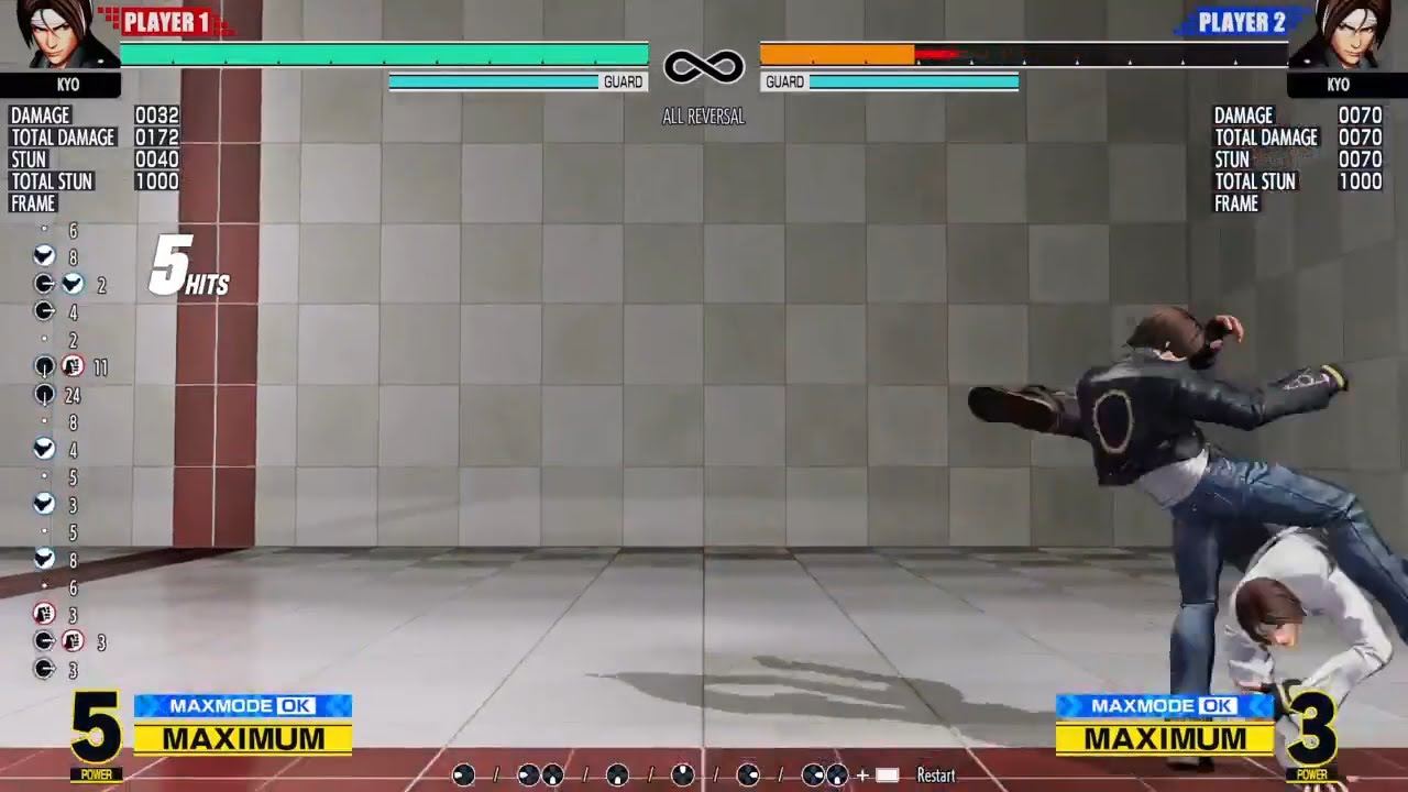 KOF XV : Kyo Punish recovery roll reversal throw in the corner
