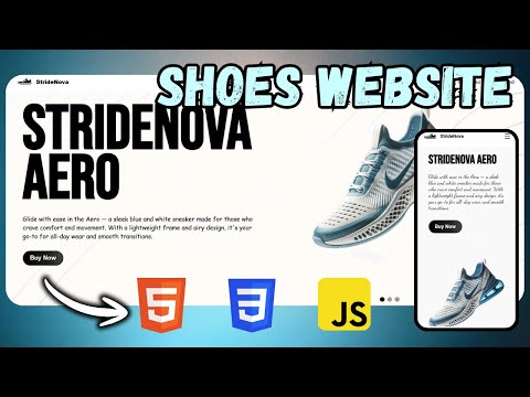 How to create a Responsive Shoes Website using Html , Css and Javascript | Code With Leo