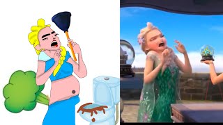 Frozen 2 Elsa In Christmas Song Funny Drawing Memes - Try Not To Laug