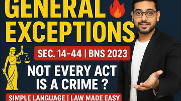 General Exceptions | Section 14 to 44 | Bharatiya Nyaya Sanhita 2023 | BNS in Simple Language